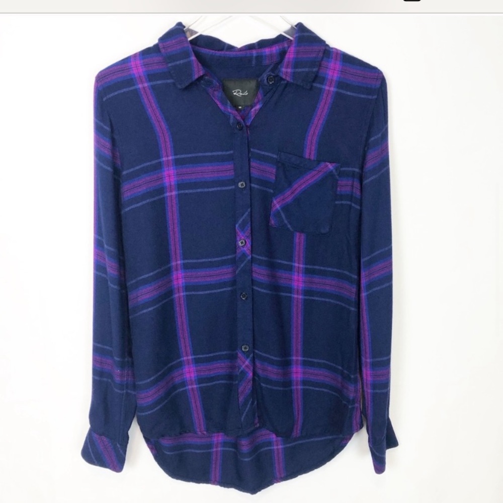 Rails Nwot Hunter Ultraviolet Button Down Shirt Xs - image 3